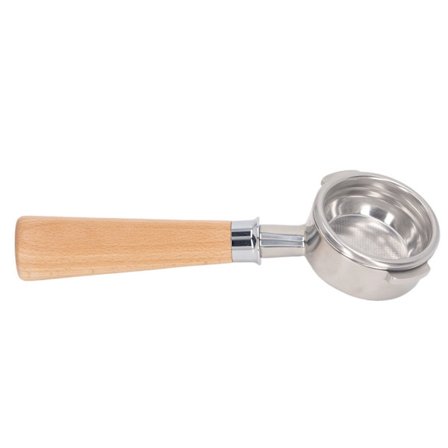 58mm Bottenlöst Portafilterhandtag i Rostfritt Stål med 3 Öron för Nuova Kaffemaskin A2 Bokträfärg