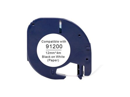 Tape Papper 12mmx4m svart på vit - Lyreco - Kontorsmaskiner - Märkmaskiner och tape - Tape - Dymo LetraTag