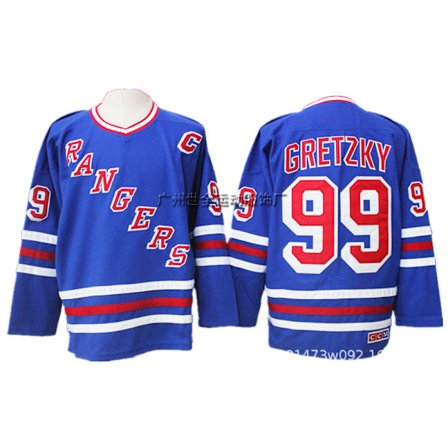 Kirjailtu jääkiekkopaita – Vintage-tyylinen treeniurheilupaita*M/48*Rangers 99-1