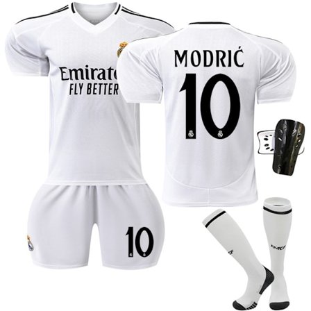 Fotballdrakt for barn nr. 9 Mbappe Fotballdraktsett Real Madrid Hjemmedrakt Hvit (16)