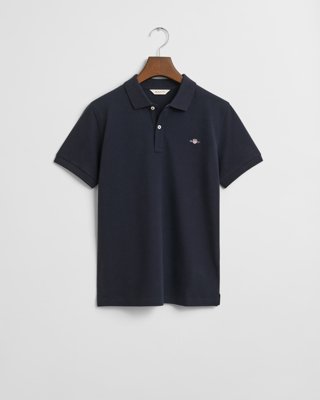 GANT - Piquéskjorte med logo til ungdom evening blue
