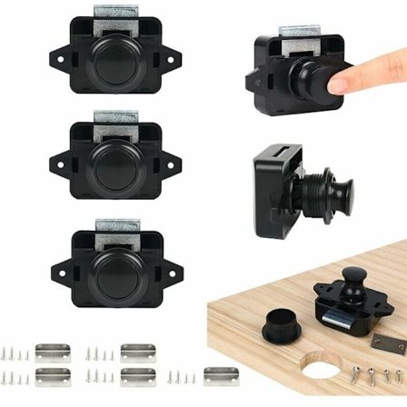 Tryckknapps Lås 5PSC Nyckellösa Dörrlås för Husbil Yacht Båt Pop Up Skåp Dörrhandtag Lås Nickel Dörrlås