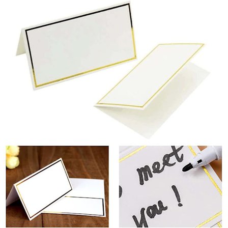 50 st Foliepräglade Bordskort Bröllop Namn Gästplatser