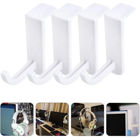 Hodetelefonkroker - for datamaskinkafeer/internettkafeer/skrivebord - skjermdeksler - selvklebende (4-pakning, hvit)