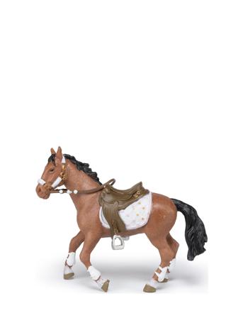 Horse With Pink Saddlecloth Brown Patterned Papo