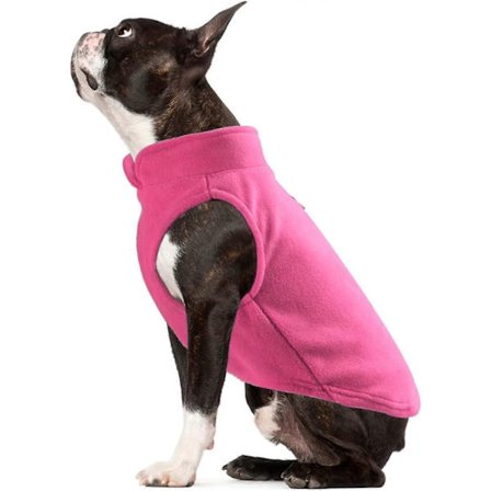 Vinterjacka för hund med varmt fleecefoder, husdjurskläder med selhål, varm fleecejacka för hund för kallt väder