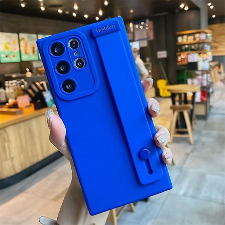 Case flytande silikon kompatibel med Samsung Galaxy S22 Ultra S22+ S22 med stödarmband Stötsäker