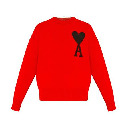 Ami Paris Round-neck Strik Rød, Dame Striktrøjer