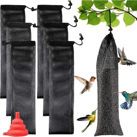6 kpl villilintujen ruokasukka syöttölaite sarjat, verkkosukat lintu säkki syöttölaitteet 1 kpl taittuva ruoka suppilo ohdake siemen syöttölaite 