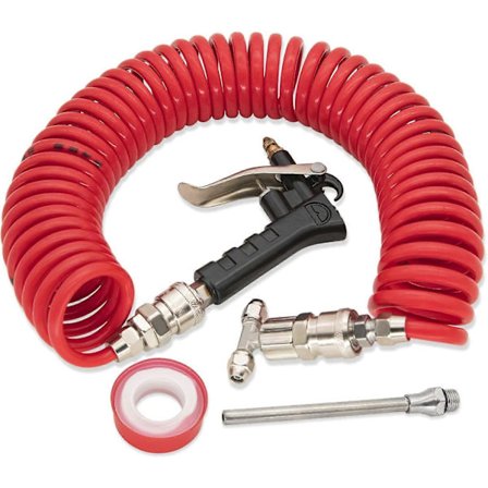 Lastebil Luftblåsepistol Rengjøring med 9 Meter Lang Rød Spiral, Lastebil Luftblåsepistolsett - Lastebilsete Luftblåsepistol, Luftsete Blåsepistolsett
