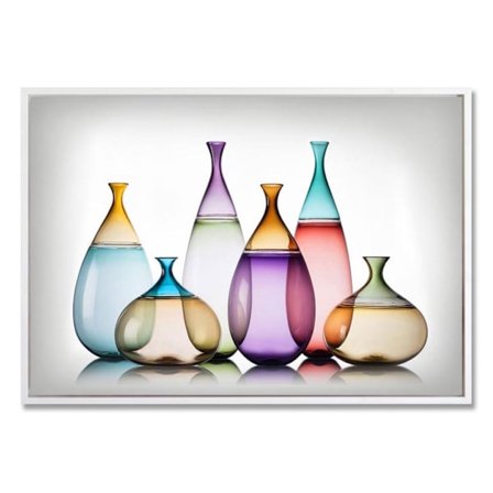 Dekorativt lærredsmaleri, 93x63cm, flerfarvet