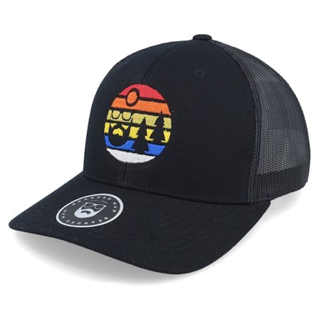 Bearded Man - Musta trucker Lippis - Sunset Logo Black Trucker @ Hatstore