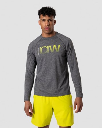 ICANIWILL - Smash Padel Mesh Longsleeve Grey Melange Men - Pitkähihaiset - Miehet - Treenivaatteet ICIW:ltä