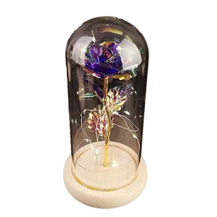 Rose Gaver til Kvinder Mor Gave, Farverig Kunstig Blomst Rose Lysende Rose i en Glaskuppel
