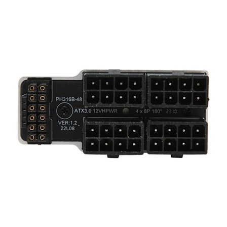 ATX 4 8P Op Vinklet Adapter 32P til 16P 600W 12V HPWR Plug and Play Strømadapter til Stationær Grafikkort Sølv
