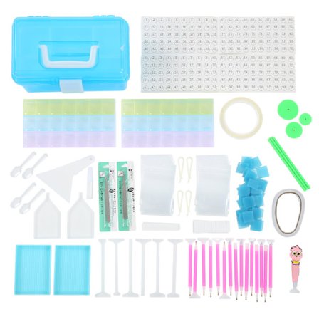 Sæt med værktøj til diamantmaling - Stor kapacitet - Praktisk og effektivt sæt med værktøj til diamantmaling til diamantmalingskunst