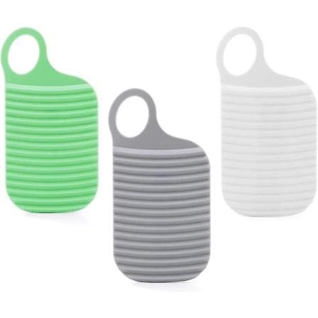 Plastik Mini Vaskebrett Vaskbrett For Barn Skjorter Sammenleggbar Vaskeri Rengjøringsverktøy Med Praktiske Hengehull (3stk, Hvit+grå+grønn)