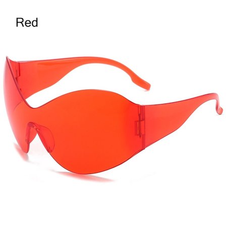 Oversized Futuristic Solbriller Y2K Solbriller RØD RØD