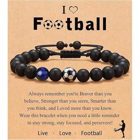 Fotballarmbånd for gutter, fotballgaver for tenåringsgutter, bursdags-, jule- og eksamensgaver til sønn, barnebarn, nevø