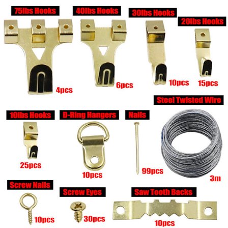 220 stycken silverbildkrokar, bildramskrokar, bildhängare