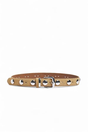 Premium Selection Ceinture en daim à clous - Ceintures - Beige - M / L