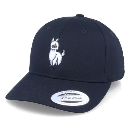Iconic - Schwarz adjustable Cap - Cute Llama Lines Black Curved Adjustable @ Hatstore