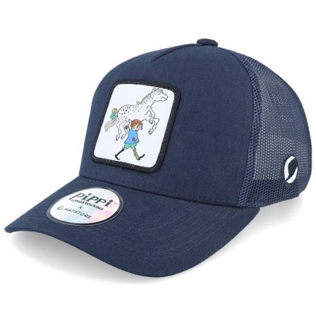 Pippi Långstrump - Blå trucker Keps - Kids Pippi Lilla Gubben Navy Trucker @ Hatstore