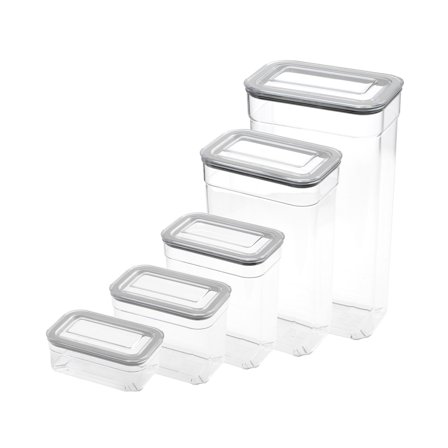 Essentials Rektangulära Förvaringsburkar 5 pack | Inredning > Förvaring > Förvaringslåda | Bagaren och Kocken