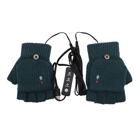 USB-opvarmede handsker, håndvarmere, dobbeltsidede opvarmede strikkede bomulds-halv- og helfingerhandsker, ideelle til skrivning og spil