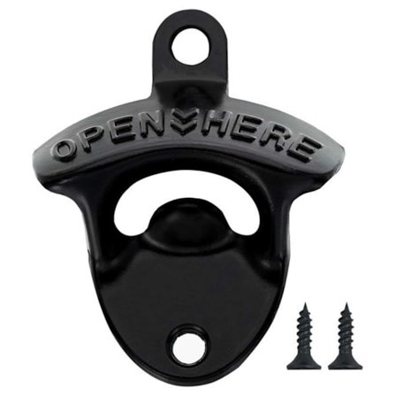 Retro väggmonterad kapsylöppnare för vägg - Svart