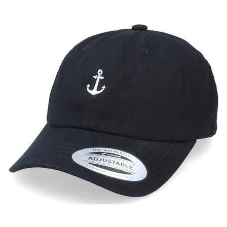 Iconic - Black - unconstructed - Cap - Kids Tiny Anchor Black Dad Cap - Hatstore