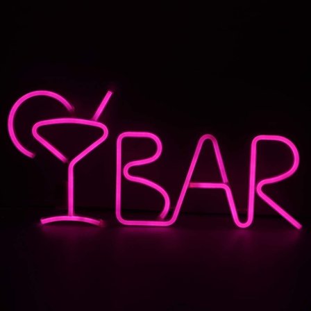 Rose - Bar Brev Dekoration LED Neon Ljusskylt