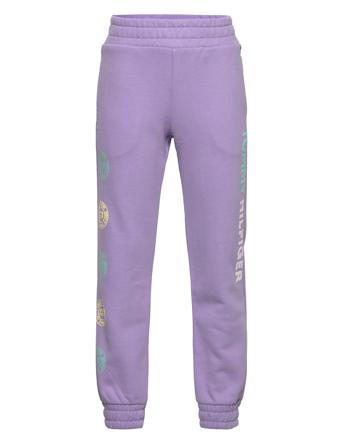 Overprint Sweatpant Sweatpants Mjukisbyxor Lila Tommy Hilfiger