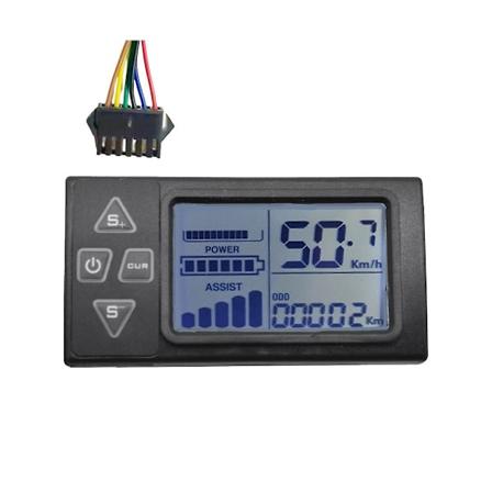 24v-60v S861 Lcd Ebike Näyttö Kojelauta Sähköpyörälle Bldc Ohjaimen Ohjauspaneeli(sm Pistoke 6p