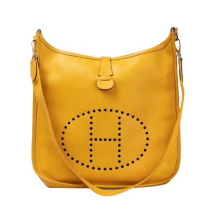 Hermès Vintage Pre-ownedLeathershoulder-Väska gul, Dam Vintage Väskor, Dam, Storlek: ONE SIZE