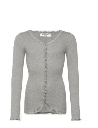 Rkbalta Modal Ls Lace Cardigan Grey Rosemunde Kids