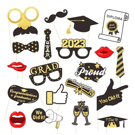 20 examensdekorationer, 20 stycken examensdekoration fotorekvisita, fest KLB