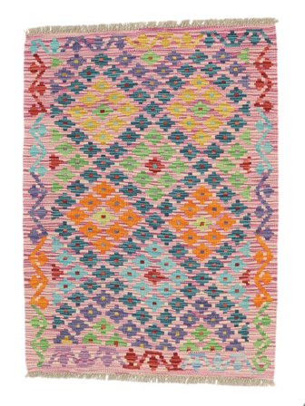 78X105 Tappeto Orientale Kilim Afghan Old Style Rosso/Nero (Lana, Afghanistan)