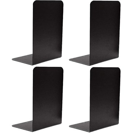 2 paria metalliset kirjatukia, valkoiset L-muotoiset raskaat kirjanpysäyttimet