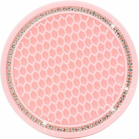 4 stk. bilkopholder, 2,75 tommer silikone skridsikker krystal bilkopholder, bilinteriør tilbehør, GM kopholdermåtte (lys rosa)