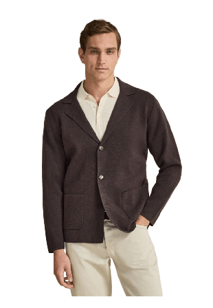 John Henric Cotton Knitted Jacket (rion) Jackor Herr Brun L