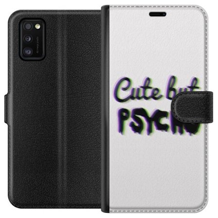 Kompatibel Tegnebogsetui til Samsung Galaxy A41 Rainbow-farvet legetøjsfigur med et glad ansigt og farverige cirkler i en legesyg studieillustration