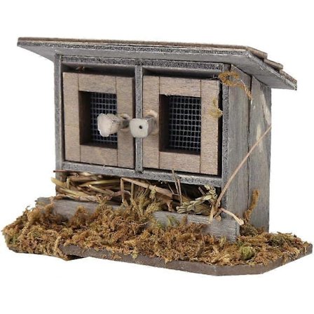 2025 Uusi 1/12 Puutarha Miniatyyri Kanakoppi Kanala Nukkekodin Tarvikkeille Nuket Leikkisetti Puiset Hahmot