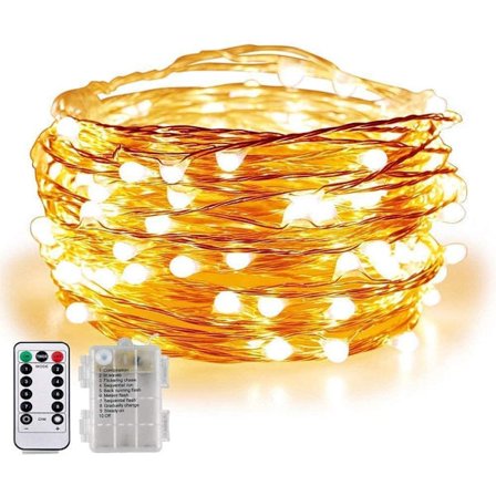 Batterislinga med fjärrstyrd timerdimmer - 16,4 Ft 50 LEDs