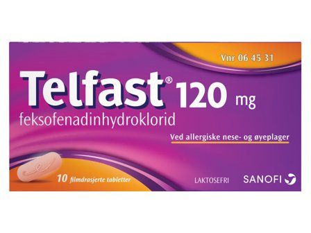 Telfast 120 mg tabletter, 10 stk.