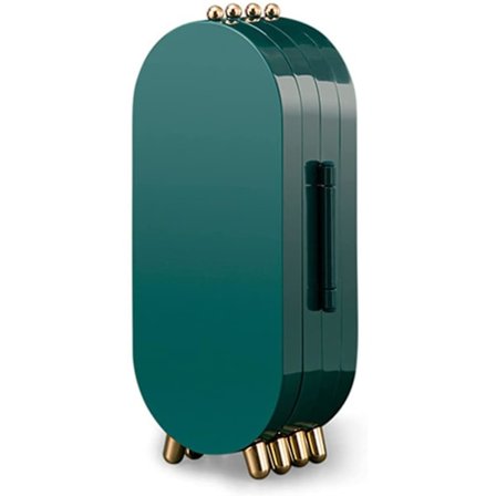 2024 Smykkeskrin Display Øredobber Oppbevaringsstativ Stående Boks med Speil Foldbar Øredobb Halskjedeholder