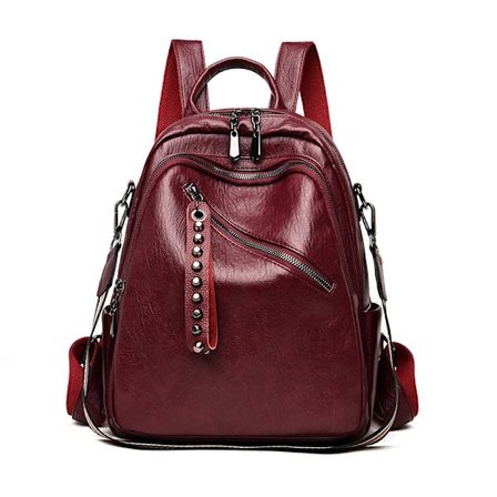 Heta Mode Kvinnor Läder Ryggsäck Stor Kapacitet Kvinnlig Axelväska Dam Casual Skol Resväska för Tonårsflickor Mochilas~08735