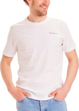 Knowledge Cotton Apparel Men's Alder The Green Wave Sunset Tee Men short-sleeved sweaters White S