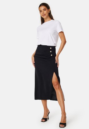 BUBBLEROOM Midi Wrap Button Skirt Klær