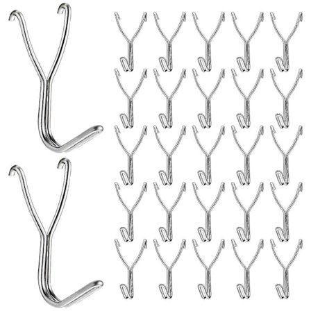 50 stk. 20 mm hulplade kroge i rustfrit stål til køkkenopbevaring, garagetilbehør, arbejdsbænkværktøj, hobbyartikler